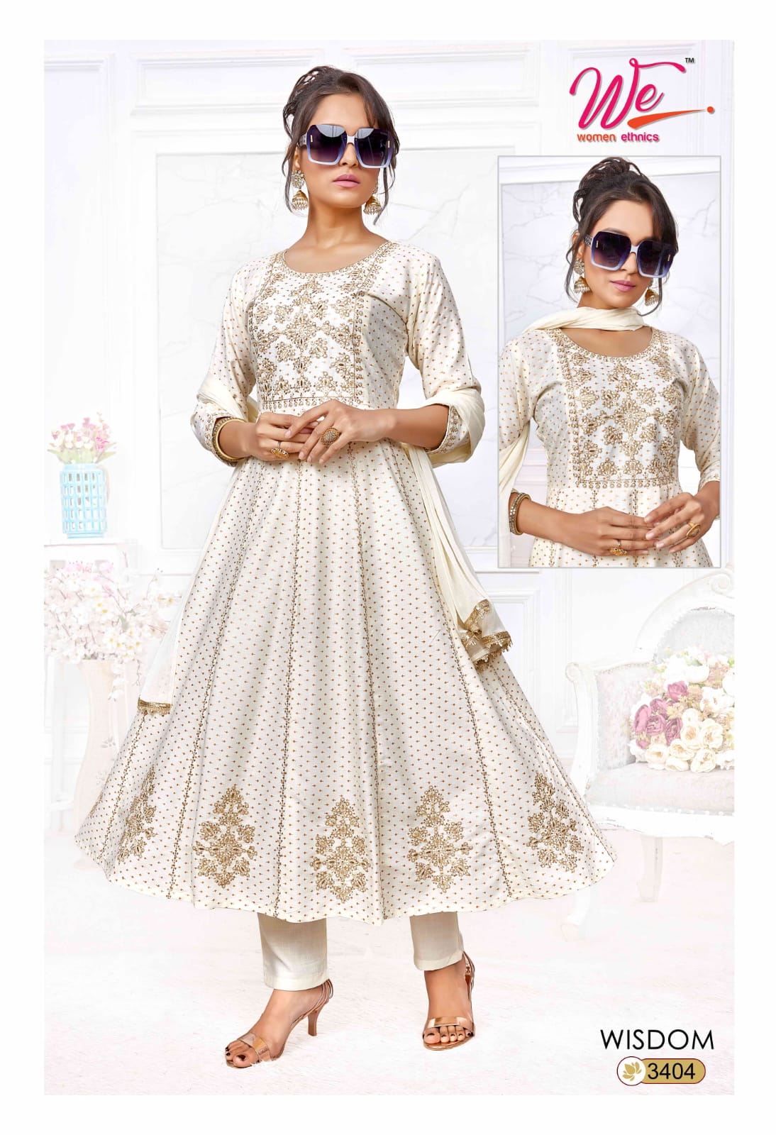 We Wisdom Slub Rayon Kurti With Bottom Dupatta Catalog
